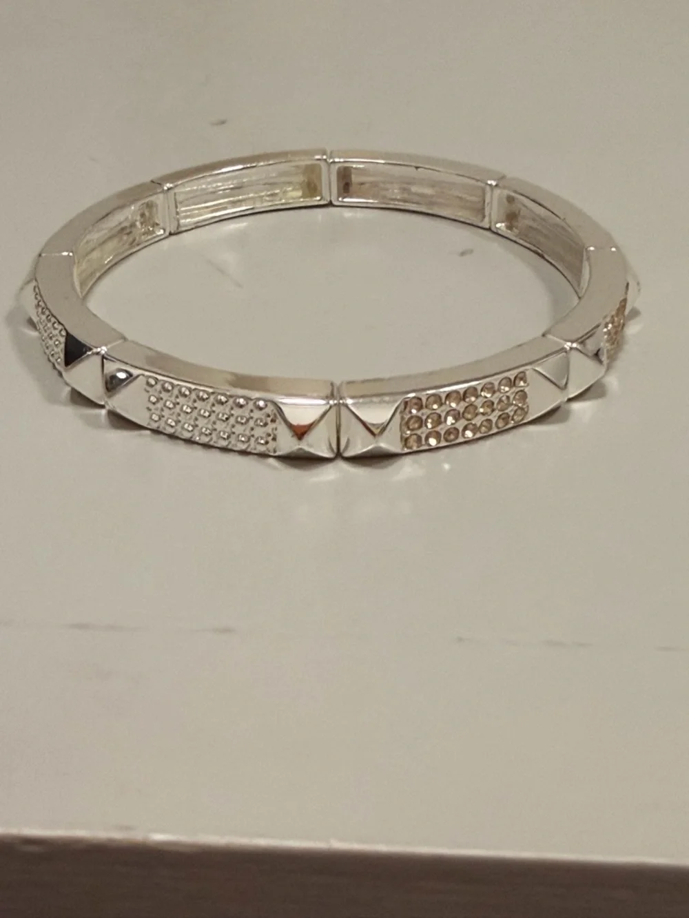 Bomb Party NWOT! Champagne Crystal and Silver Multi-Row Bracelet Set - Picture 9 of 9